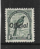 NEW ZEALAND 1942 1s OFFICIAL SG O131b PERF 12½ MOUNTED MINT Cat £30 - Servizio