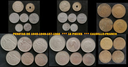 PESETAS DE 1945-1949-1957-1966   18 PIECES   CAUDILLO-FRANCO - Autres & Non Classés