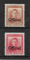 NEW ZEALAND 1946 ½d And 1951 1½d OFFICIALS SG O135, O139 UNMOUNTED MINT Cat £17 - Dienstzegels