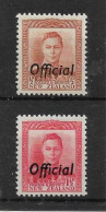 NEW ZEALAND 1946 ½d And 1951 1½d OFFICIALS SG O135, O139 UNMOUNTED MINT Cat £17 - Service