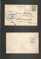 COSTA RICA. 1900 (Nov) San Carlos - Switzerland, Zurich (6 Dec) Via San Jose (18 Nov) Fkd Early Envelope 10c Green, Tied - Costa Rica