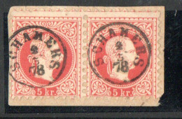 Österreich 1867: Mi.-Nr.  37 I B W-Paar:    Freimarke Kaiser Franz Joseph - Gebruikt