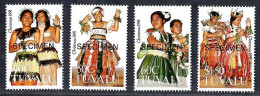 Tuvalu 1991 Christmas Various Traditional Dance Costumes Specimen 4V MNH - Tuvalu