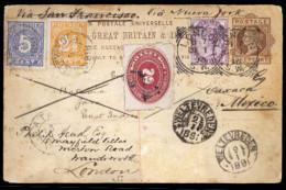 DUTCH INDIES. 1891. London/Java/Mexico. Terrific Triple Combination Post Card. - Indes Néerlandaises