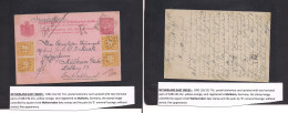 DUTCH INDIES. 1892 (16 Dec) Tanah Alang - Germany, Mulheim. Registered 7 1/2c Red Stat Card + (4x) 2 1/2c Orange Adtls,  - Indes Néerlandaises