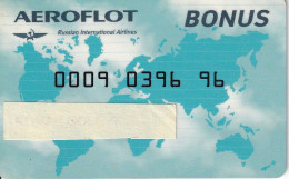 TARJETA DE LA COMPAÑIA AEREA AEROFLOT - RUSIA - Avions