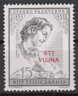 Trieste Zone B STT VUJNA 1953 Italia Yugoslavia Slovenia Branko Radicevic Poet Famous People MNH - Other & Unclassified