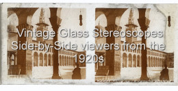 Vintage Glass Stereoscopes Side-by-Side Viewers From The 1920s 3d DAMASCUS DAMAS COUR DE LA GRANDE MOSQUEE - Glass Slides