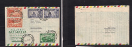 ETHIOPIA. 1952 (28 March) Addis Abeba - Switzerland, Biel Brenne. Multifkd Air Lettersheet With Long Contains. Scarce. - Etiopía