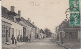 LEVET (18) - La Place Et Route De St-Amand Et Ses Commerces - 1914 - état Correct - Otros & Sin Clasificación