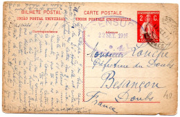 FRANCHISE MILITAIRE - PORTUGAL - CENSURE 45 - 22/09/1916 - CARCAES à BESANCON - Cartas & Documentos