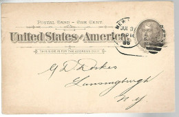 52916 ) USA Postal Stationery  New York Postmark Duplex 1896 - ...-1900