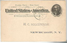 52922 ) USA Postal Stationery Newburgh West Troy Postmarks  1894 - ...-1900