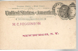 52927 ) USA Postal Stationery Jersey City Newburgh Postmarks Duplex 1895 - ...-1900
