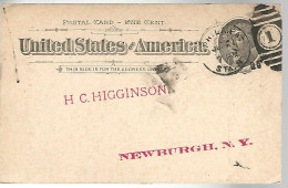 52928 ) USA Postal Stationery Philadelphia Newburgh Postmarks Duplex 1895 - ...-1900