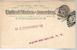 52929 ) USA Postal Stationery Newburgh Postmark Duplex 1895 - ...-1900