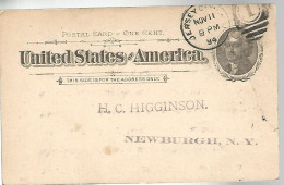 52930 ) USA Postal Stationery Newburgh Jersey City Postmarks Duplex 1895 - ...-1900