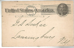 52935 ) USA Postal Stationery New York Postmark 1895 - ...-1900