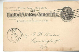 52936 ) USA Postal Stationery New York Troy Postmarks 1898 - ...-1900