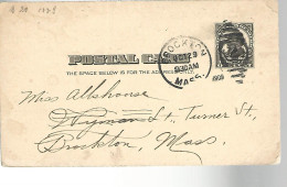 52939 ) USA Postal Stationery Brockton Postmark Duplex 1909 - 1901-20