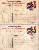 2 Cartes De Correspondance Des Armées De La République (écrites) - Colecciones Y Lotes