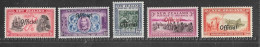 NEW ZEALAND 1940 CENTENNIALS OFFICIALS SG O142, O143, O145, O146, O150 UNMOUNTED MINT Cat £40 - Dienstzegels
