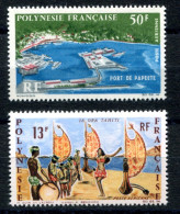 RC 25808 POLYNÉSIE COTE 36,50€ PA N° 20 / 21 PORT DE PAPEETE DANSE TAHITIENNE NEUF ** MNH TB - Unused Stamps