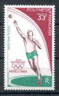 RC 25811 POLYNÉSIE COTE 20€ PA N° 26 JEUX OLYMPIQUES DE MEXICO NEUF * MH TB - Neufs