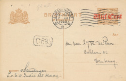 Nederland - 1920 - (5c+)5c Op (2c+)2c Cijfer, Antwoordbriefkaart G108 IA Lokaal Den Haag - Entiers Postaux