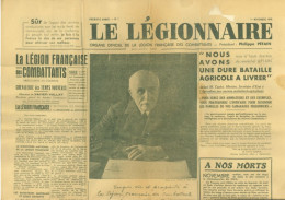 Guerre 40 Journal Le Légionnaire Première Année N°1 Du 1 11 1940 Organe Officielle Légion Française Des Combattants - Autres & Non Classés