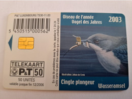 LUXEMBOURG CHIPCARD 50 UNITS TS30- 11.03  BIRDS     ** 15460** - Lussemburgo