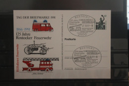 Deutschland 1991;Ganzsache Tag Der Briefmarke: 125 Jahre Rostocker Feuerwehr; SST - Cartoline Private - Usati