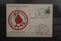 Deutschland 1991;Ganzsache Tag Der Briefmarke: Blutspendedienst; SST Frankfurt/Oder - Postales Privados - Usados