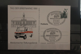 Deutschland 1991;Ganzsache Tag Der Briefmarke:  Medizinischer Rettungsdienst; SST Magdeburg - Privé Postkaarten - Gebruikt