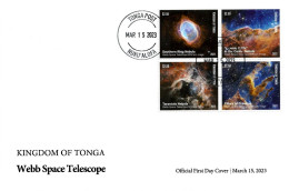 Tonga 2023, Space, Webb Space Telescope Images, 4val In FDC - Océanie