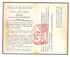 DP Antoon Van Heymbeeck ° Ganshoren 1878 † Zellik 1961 X M. Van Droogenbroeck / De Koker De Decker Blondeel - Devotion Images