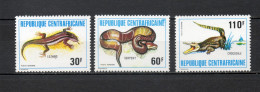 CENTRAFRIQUE PA N° 240 à 242   NEUFS SANS CHARNIERE COTE 4.00€   REPTILE ANIMAUX FAUNE - Centrafricaine (République)