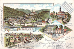 Gruß Aus Weesenstein Mehrbild Litho Gel.1899 AKS - Weesenstein A. D. Mueglitz