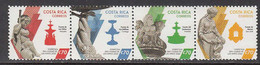 2020 Costa Rica Children Semi Postals Postal Tax Fountains Sculpture Complete Strip Of 4 MNH - Costa Rica