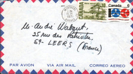 CANADA AFFRANCHISSEMENT COMPOSE SUR LETTRE POUR LA FRANCE 1971 - Storia Postale