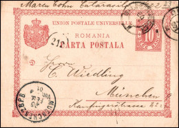 Romania 1901, Postal Stationery Bucharest To Munchen W./psm Munchen - Briefe U. Dokumente