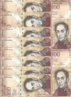 VENEZUELA 100 BOLIVARES 2012 VF P 93 F ( 10 Billets ) - Venezuela