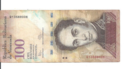 VENEZUELA 100 BOLIVARES 2012 VF P 93 F - Venezuela