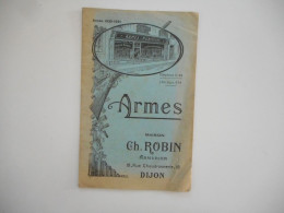 CATALOGUE ANCIEN ARMURERIE CH. ROBIN A DIJON, CHASSE, FUSILS, PIEGES - 1901-1940