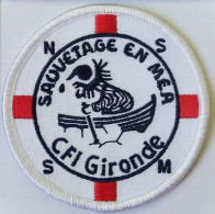 ECUSSON SNSM SAUVETAGE EN MER CFI GIRONDE SCRATCH AU DOS 70MM - Feuerwehr