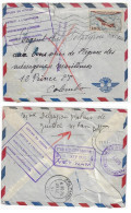 MONTAUBAN Lettre Poste Aérienne Dest COLOMBO Via Laos Vietnam Retour à L'envoyeur Return To Sender Yv PA 30 Ob 1954 - 1927-1959 Storia Postale