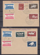 ⁕ Germany 1957 DDR ⁕ Zoo Berlin, Leipzig Fair Postmark On 2 Covers "Mustermesse" - Buste - Usati