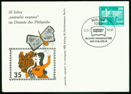 Ga Germany, DDR Postal Stationary 1973 MiNr P 79 Postcard | "35 Jahre "sammler Express" Im Dienste Der Philatelie" - Postkaarten - Gebruikt