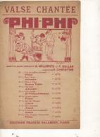 Partition Valse Chantee PHIPHI  Edition Salabert  1918 - Libri Di Canti