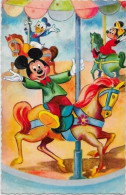 CPSM Walt Disney Mickey Donald écrite Colorprint 54736-2 Manège Fête Foraine - Autres & Non Classés